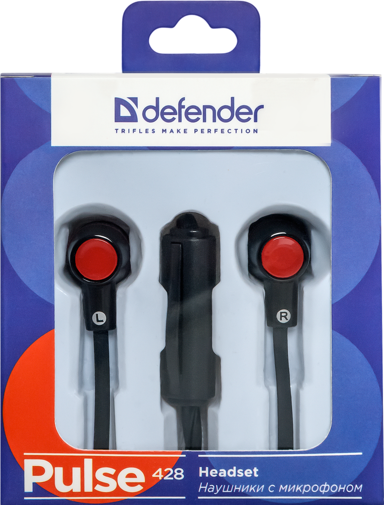 63428 гарнитура для смартфонов pulse 428 черный, вставки Defender Santreyd  - Вид №2