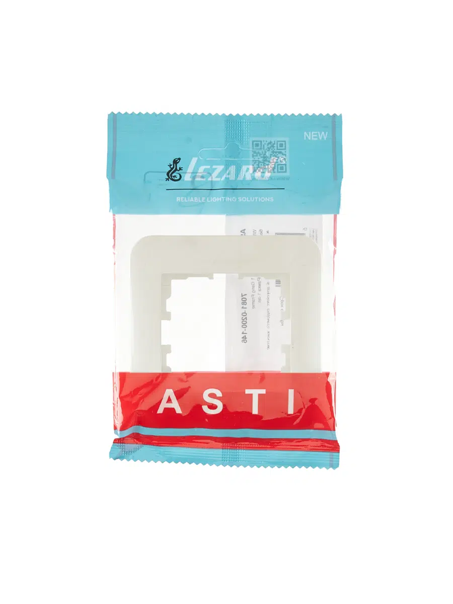 ASTI Рамка 1-ая горизонтальная б/вст жемчужно-белый перламутр LEZARD 7081-3000-146