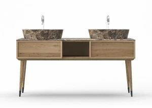 Callesella Arredamenti Двойная тумба под умывальник из дуба Cocò