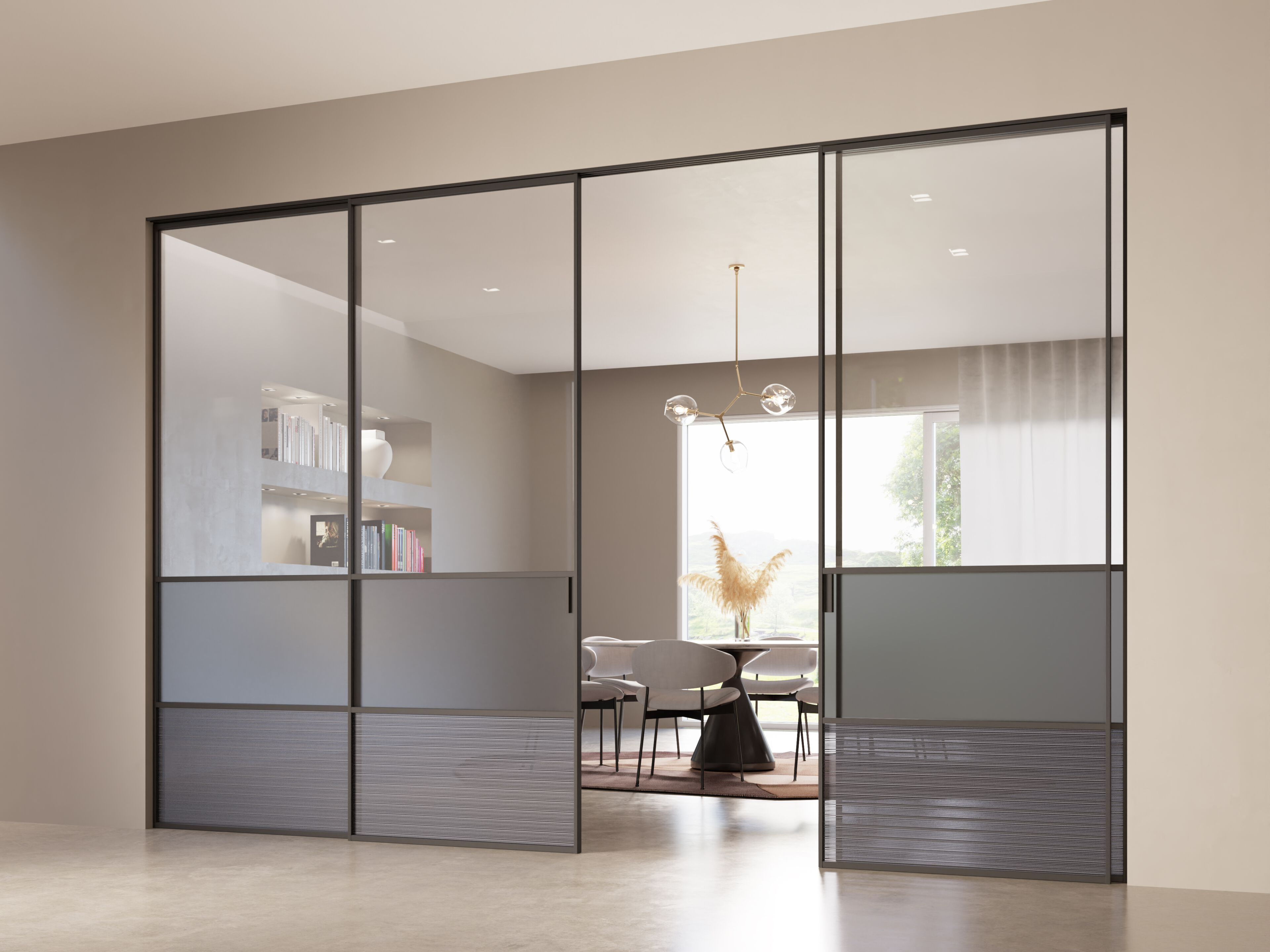 Раздвижная стеклянная подвижная стена FERREROLEGNO декорации ARCH-00126549 - Вид №1