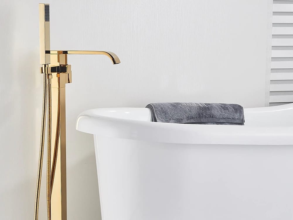 Латунный напольный смеситель для ванны с ручным душем Fontana Showers FS1384G ARCH-00130837