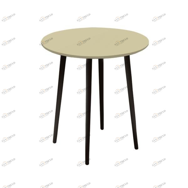 Обеденный стол круглый бежевый 90 см "Спутник" WOODI  00-3966000 Бежевый;черный 