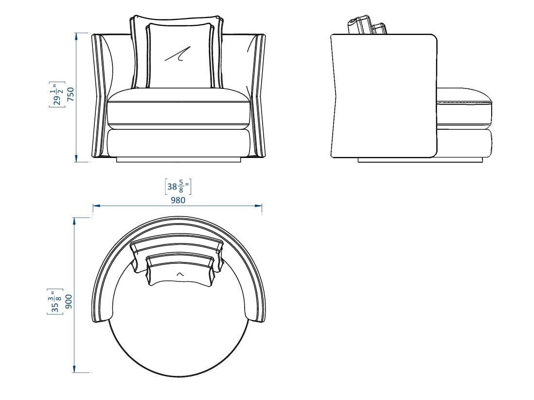 Тканевое кресло Casa Magna Essence ARCH-00120008 - Вид №5