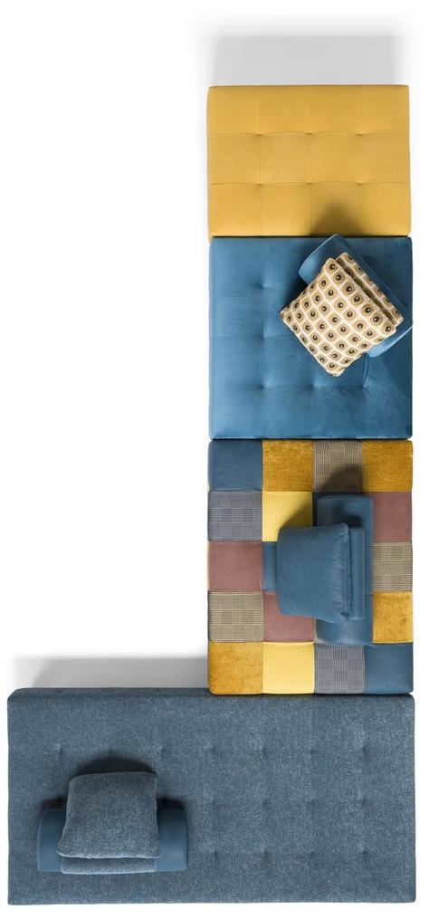 Egoitaliano Модульный диван из кожи и ткани L'ego sun-id-1346094 - Вид №3