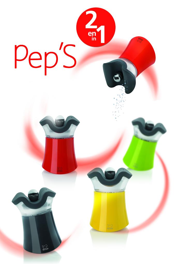 Мельница для перца и солонка 2-в-1 акриловые зеленые 8 см Pep's PEUGEOT ДИЗАЙНЕРСКИЕ 00-3951991 Зеленый  - Вид №1