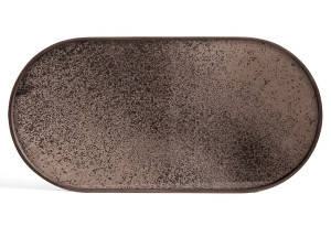 Овальный зеркальный стеклянный лоток