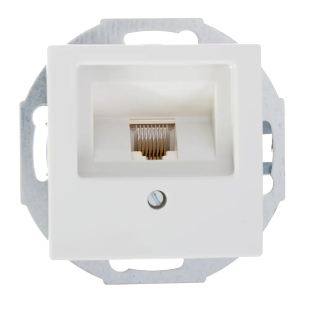 Телефонная розетка встраиваемая ABB BJB Basic 55 RJ11, цвет белый 14302982 STLM-2036763