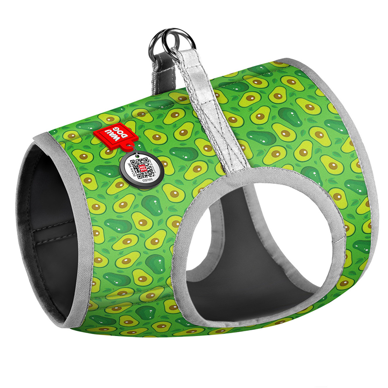 ПР0053664 Шлейка для собак Waudog с рисунком Авокадо (XS1, обхват груди 24-27см, обхват шеи 18-20см) COLLAR 