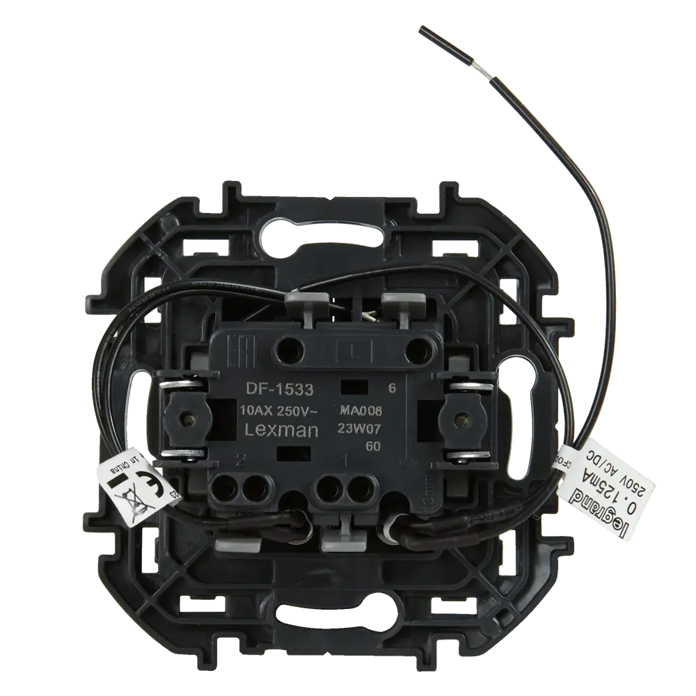 LEXMAN LILIAN — двухклавишный выключатель с подсветкой в цвете «Титан» 86761707 STLM-1117900 - Вид №3