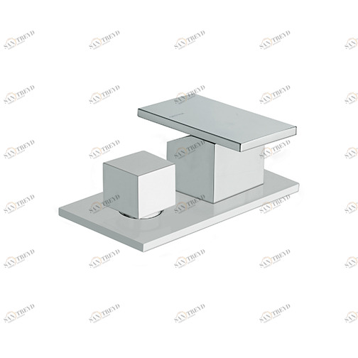 CRITA129 Смеситель для ванны настольный с переключателем на 2 выпускных отверстия и металлической пластиной Cristina Rubinetterie 