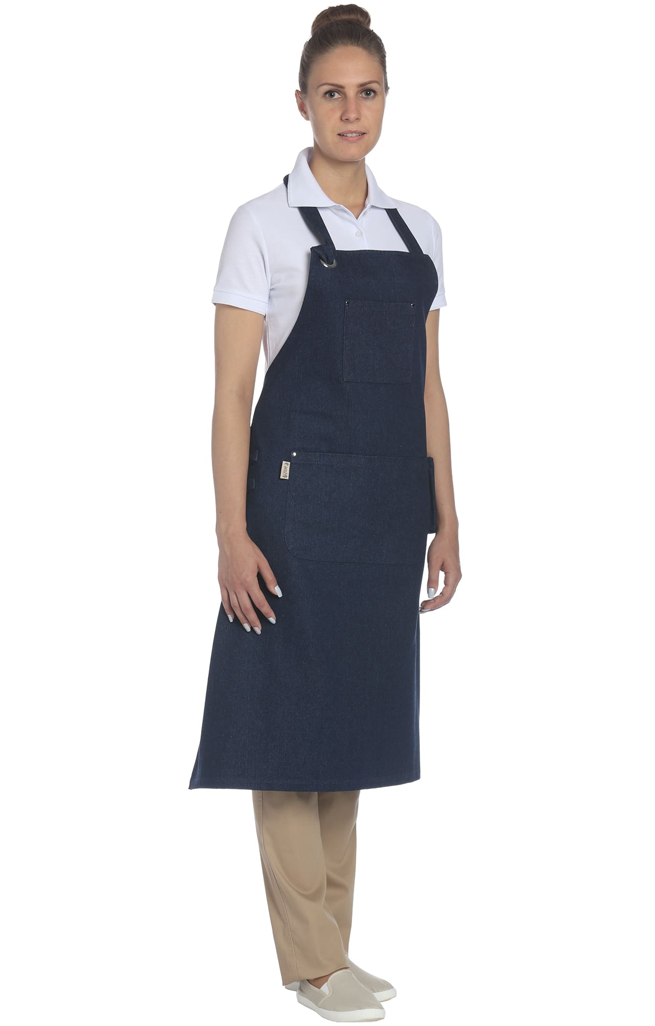 60341 Фартук " DENIM" с нагрудником dark blue (темно-синий) RICON  Одежда для официантов  размер  - Вид №10