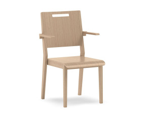Штабелируемый стул из бука с подлокотниками