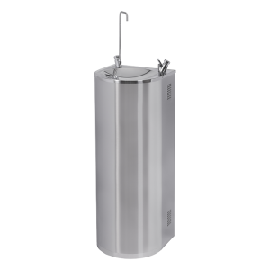 83439 Нержавеющий питьевой фонтан с нажимной арматурой, монтаж к стене, арматура для налива стакана, охлаждение SANELA