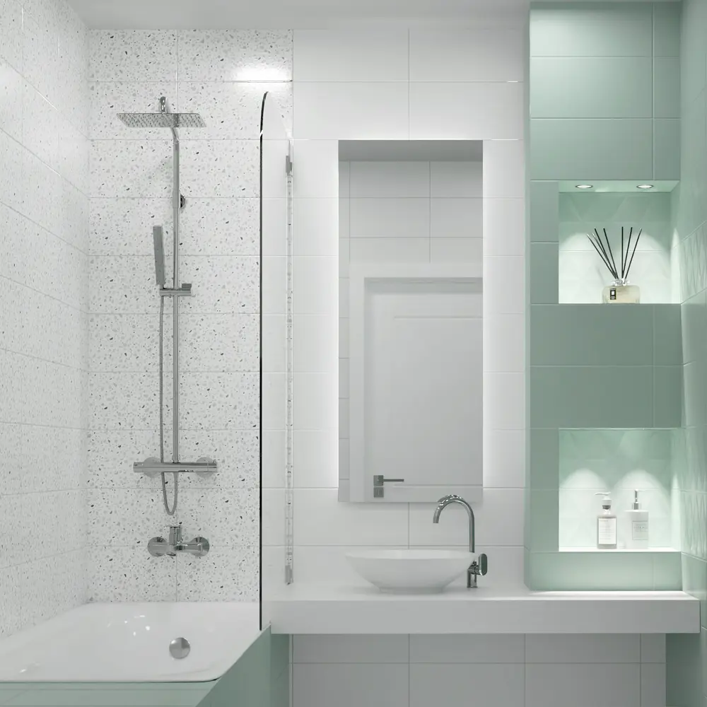 Плитка настенная Mersey Mono 20x40 см 1.2 м² матовая цвет белый 89364551 STLM-2119905 Santreyd