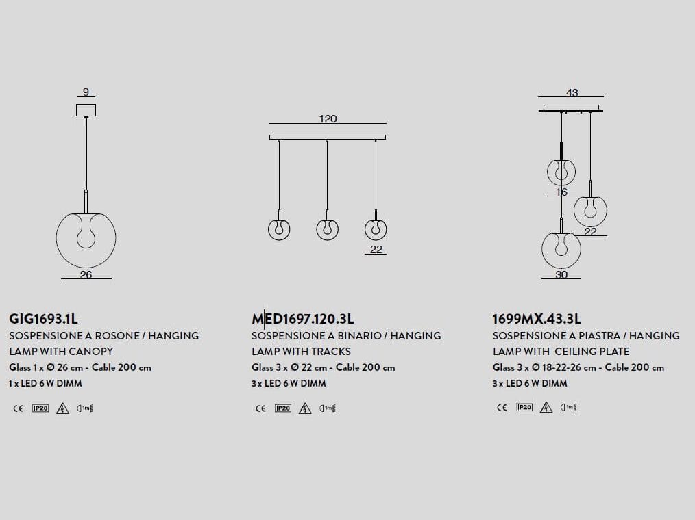 Подвесной светильник из дутого стекла Cangini & Tucci Cherry ARCH-00093596 - Вид №8