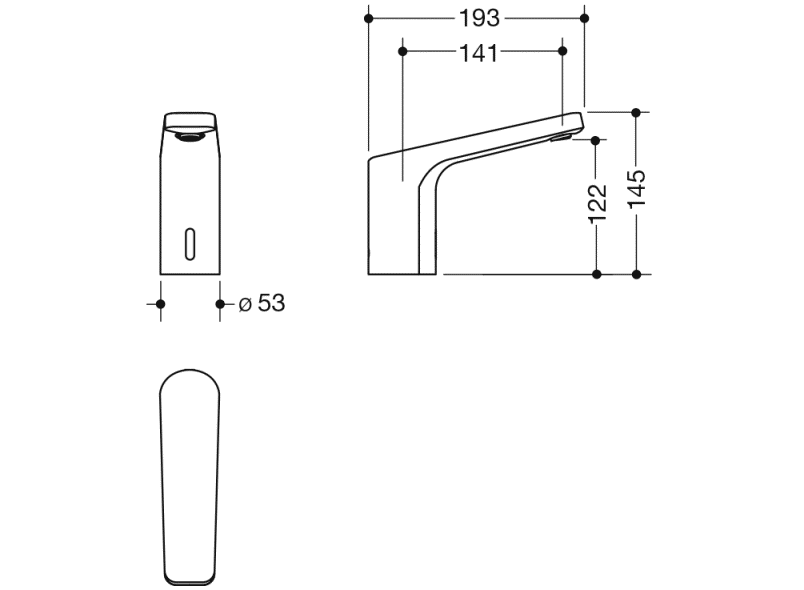 AQ1.12S21060 Сенсорный электронный кран HEWI System-Armaturen  - Вид №2