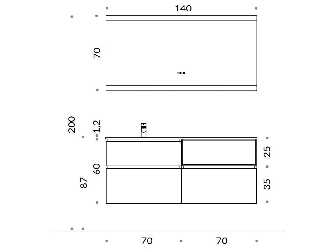 Одноместный подвесной умывальник с ящиками Gruppo Geromin Change ARCH-00021797 - Вид №2
