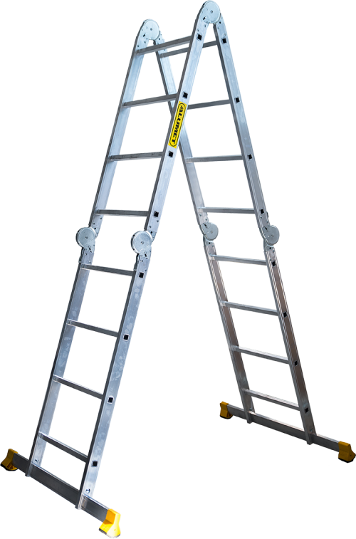 Лестница-трансформер, широкий, Профессиональная серия    4 секции по 4 ступени  4*4 ALUMET TW1 444