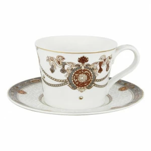 Чашка фарфоровая с блюдцем белая с серым "Принц Эдвард" ANNA LAFARG EMILY ПРИНЦ ЭДВАРД 00-3946859 Белый;серый