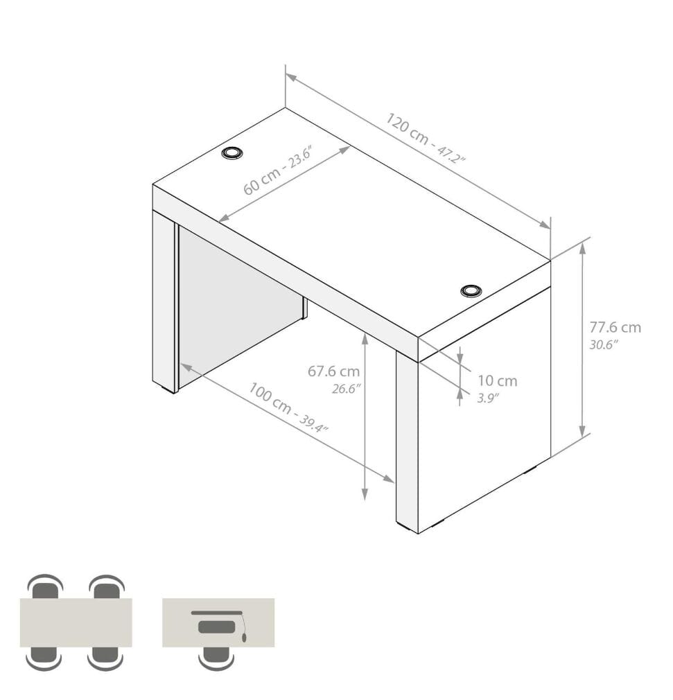 Прямоугольный меламинированный стол с беспроводным зарядным устройством Mobili Fiver Evolution ARCH-00123647 - Вид №33