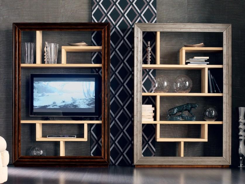 Cantiero Настенный книжный шкаф из массива дерева с подставкой под телевизор Étoile day Et1012a - Вид №1