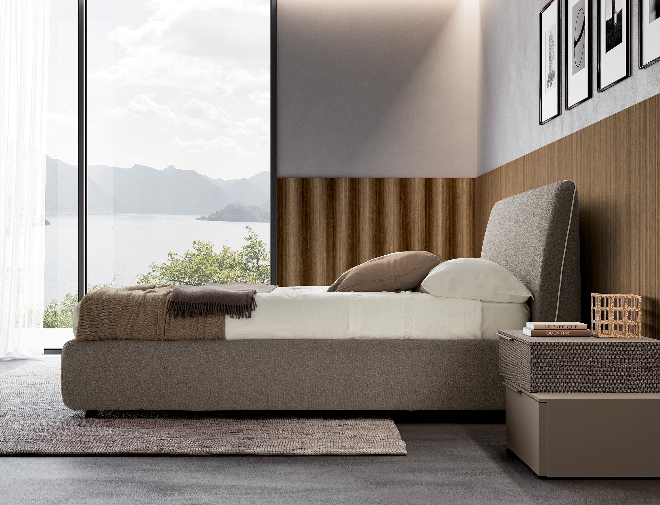 Двуспальная кровать из ткани с мягким изголовьем Adok CHLOE ARCH-00025090 - Вид №2