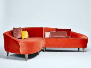 Бархатный угловой диван