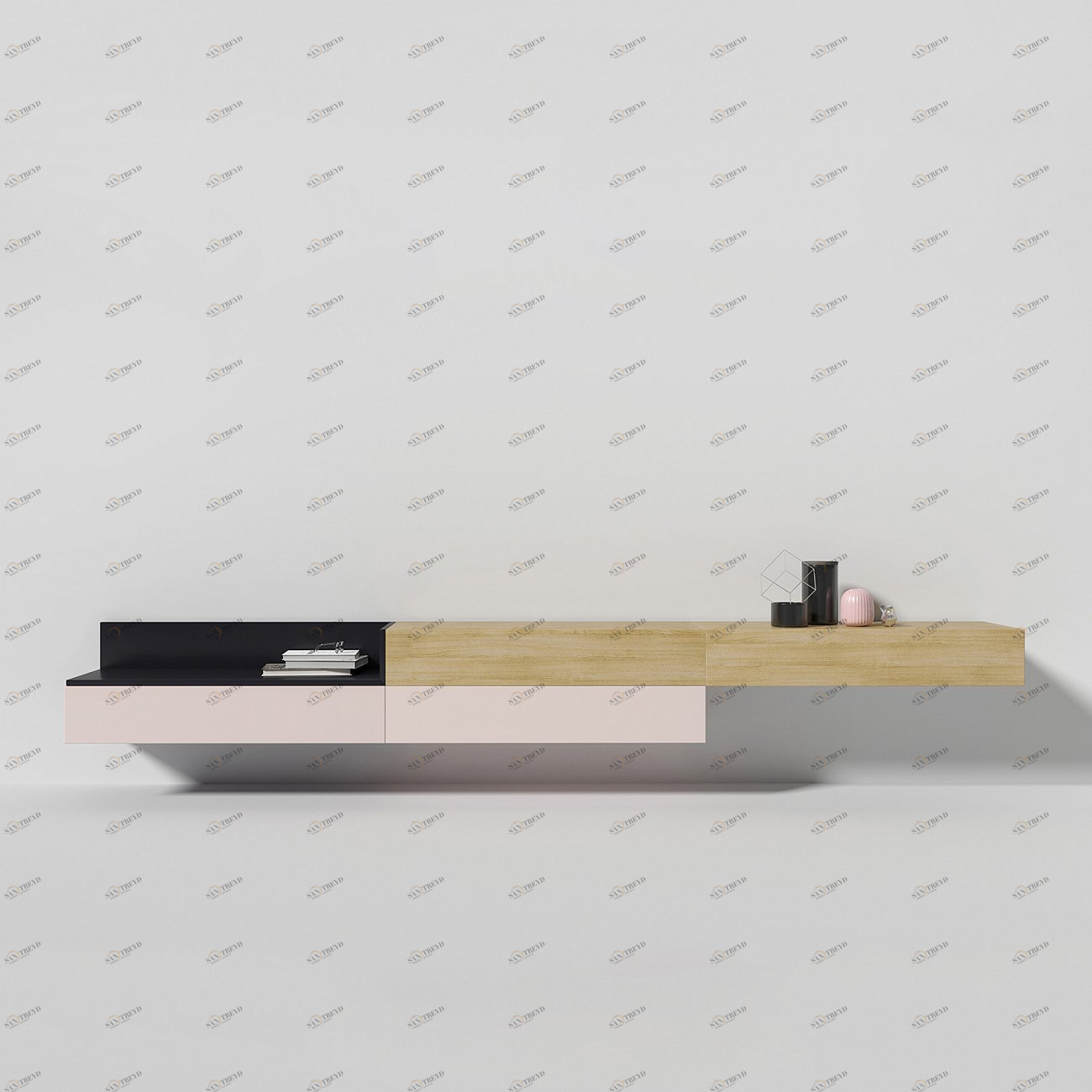 Тумба под телевизор бежево-белая Under BRAGIN DESIGN MARK 00-3974632 Бежевый;белый 