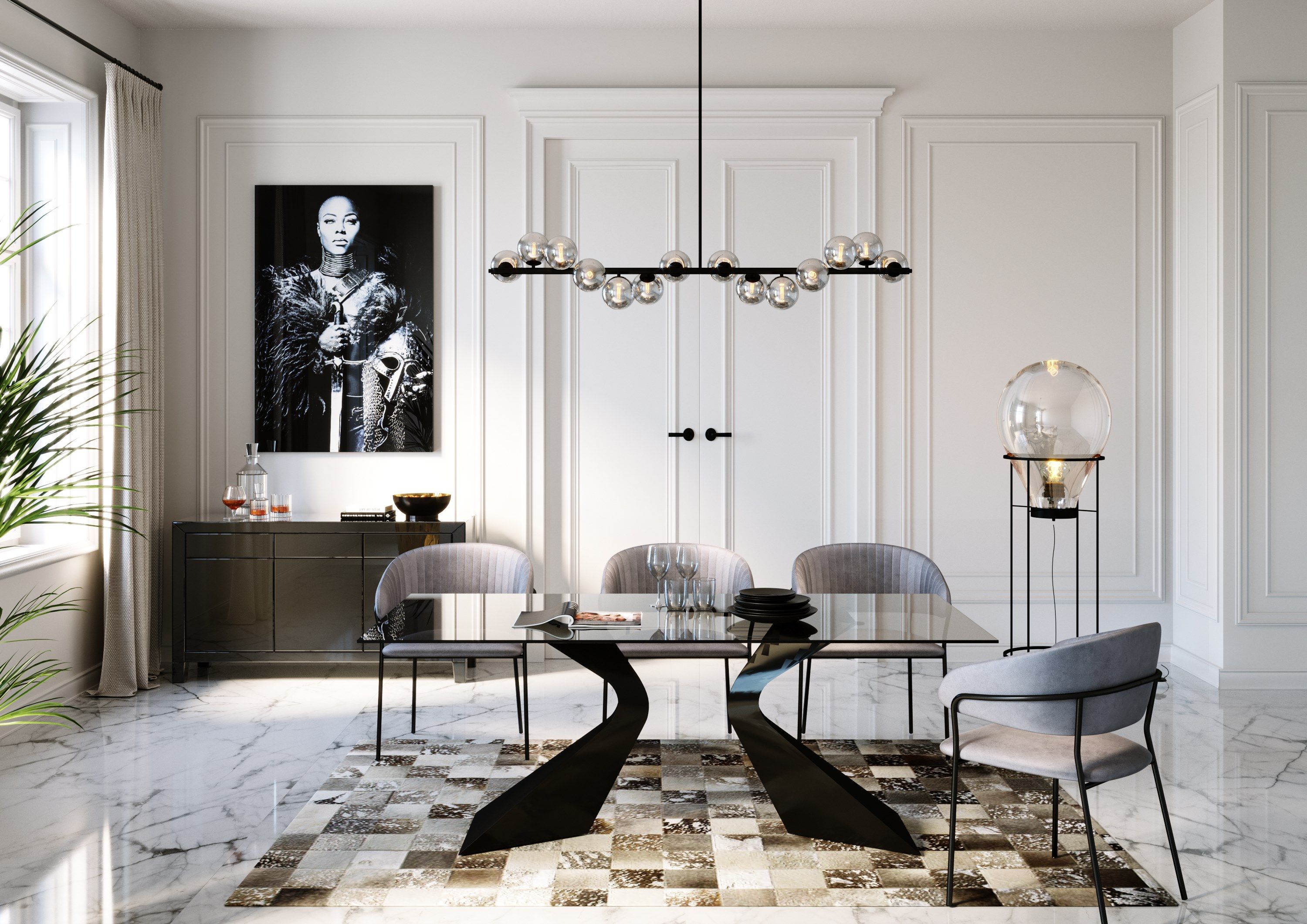 Прямоугольный стол из стали и стекла KARE Design Gloria ARCH-00144809 - Вид №7