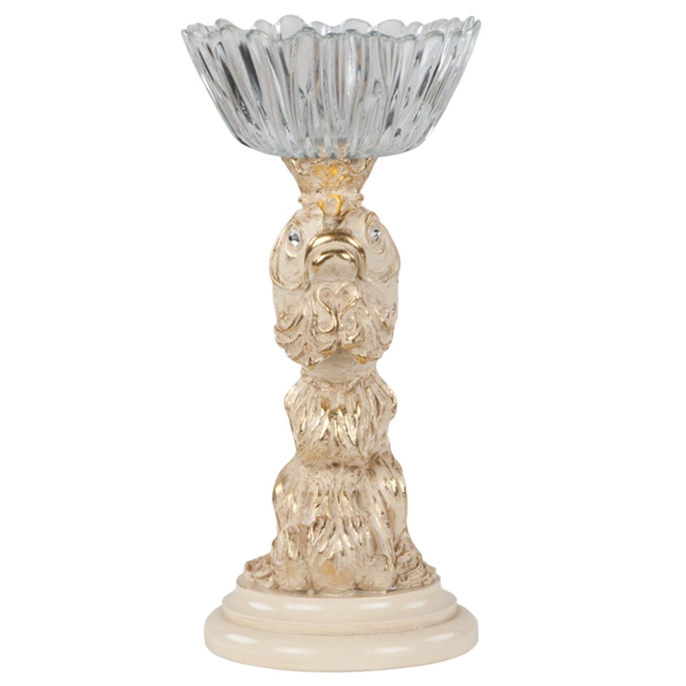 52019 BOGACHO Фруктовница-конфетница Заветное желание Айвори мрамор / стекло  - Вид №4