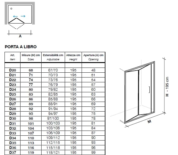 Хрустальная ниша душевая кабина с книжной дверью Metidea Рубин ARCH-00103659 - Вид №1