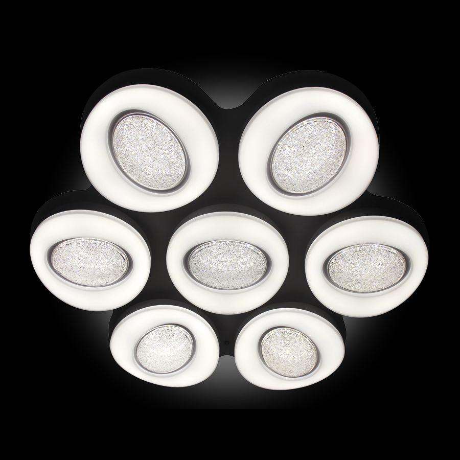 Потолочный светодиодный светильник Ambrella light Orbital Crystal Sand FS1587/7 364W D880*800 AMBRELLA LIGHT ORBITAL CRYSTAL SAND 223541 Белый  - Вид №2