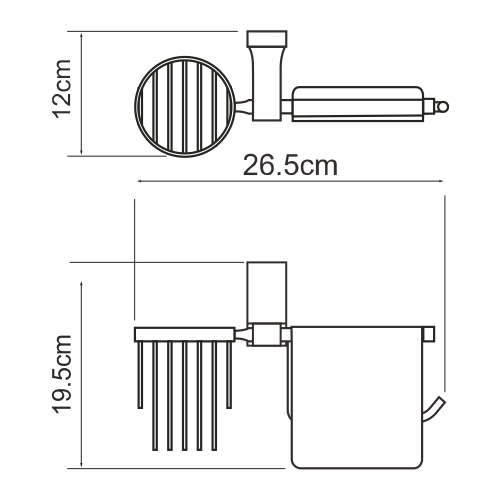 K-6059 Lopau Держатель туалетной бумаги и освежителя WasserKRAFT Lopau K-6000  - Вид №2
