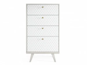 Комод высокий беленый дуб с рисунком "Принт 048" Thimon THE IDEA КОМОДЫ THIMON 209986 Белый