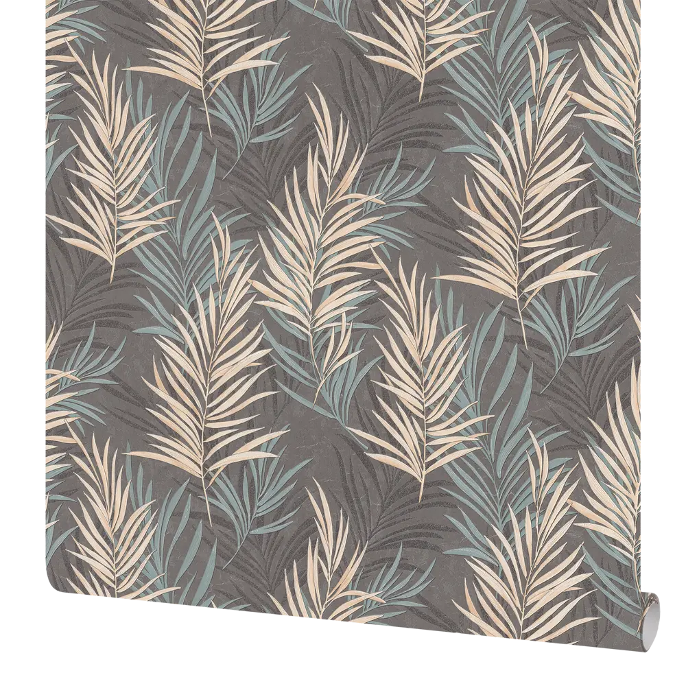 Московская обойная фабрика Дайкири: флизелиновые обои графит с растительным орнаментом 89367498 STLM-0817326