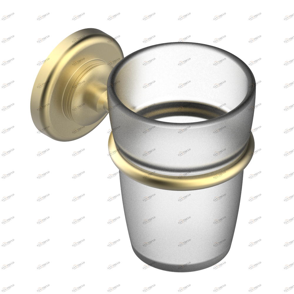 G7B-536 Стакан настенный для зубных щёток Thg-paris Beaubourg с рукоятками Покрытие PVD матовая латунь G7B-536 CAT.F