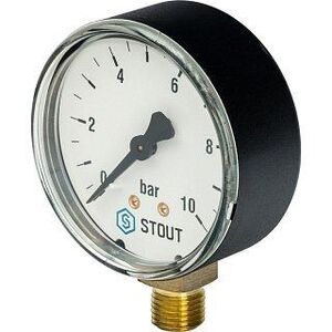 Манометр радиальный 63 мм 1/4" 10 бар STOUT