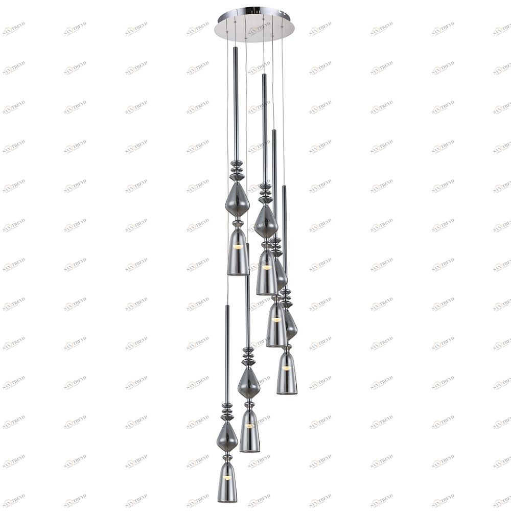 Люстра дизайнерская Sponge серая, хром Lux D360-6 CRYSTAL LUX ДИЗАЙНЕРСКИЕ, LUX CHROME 058009 Серый 