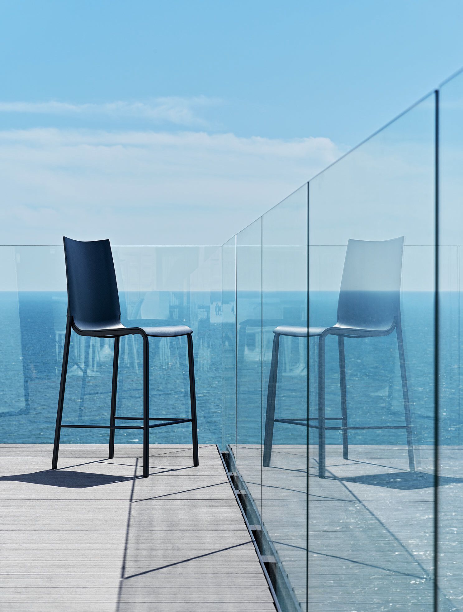 Высокий садовый стул из полипропилена со спинкой Bontempi Casa Eva ARCH-00129318 - Вид №1