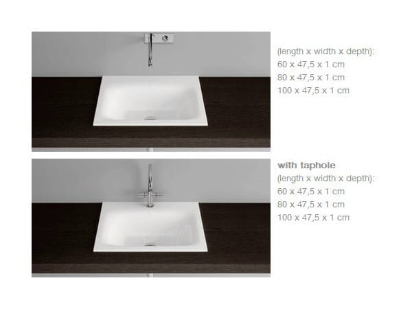 Прямоугольная встраиваемая раковина из эмалированной стали Bette BetteLux ARCH-00081215 - Вид №6