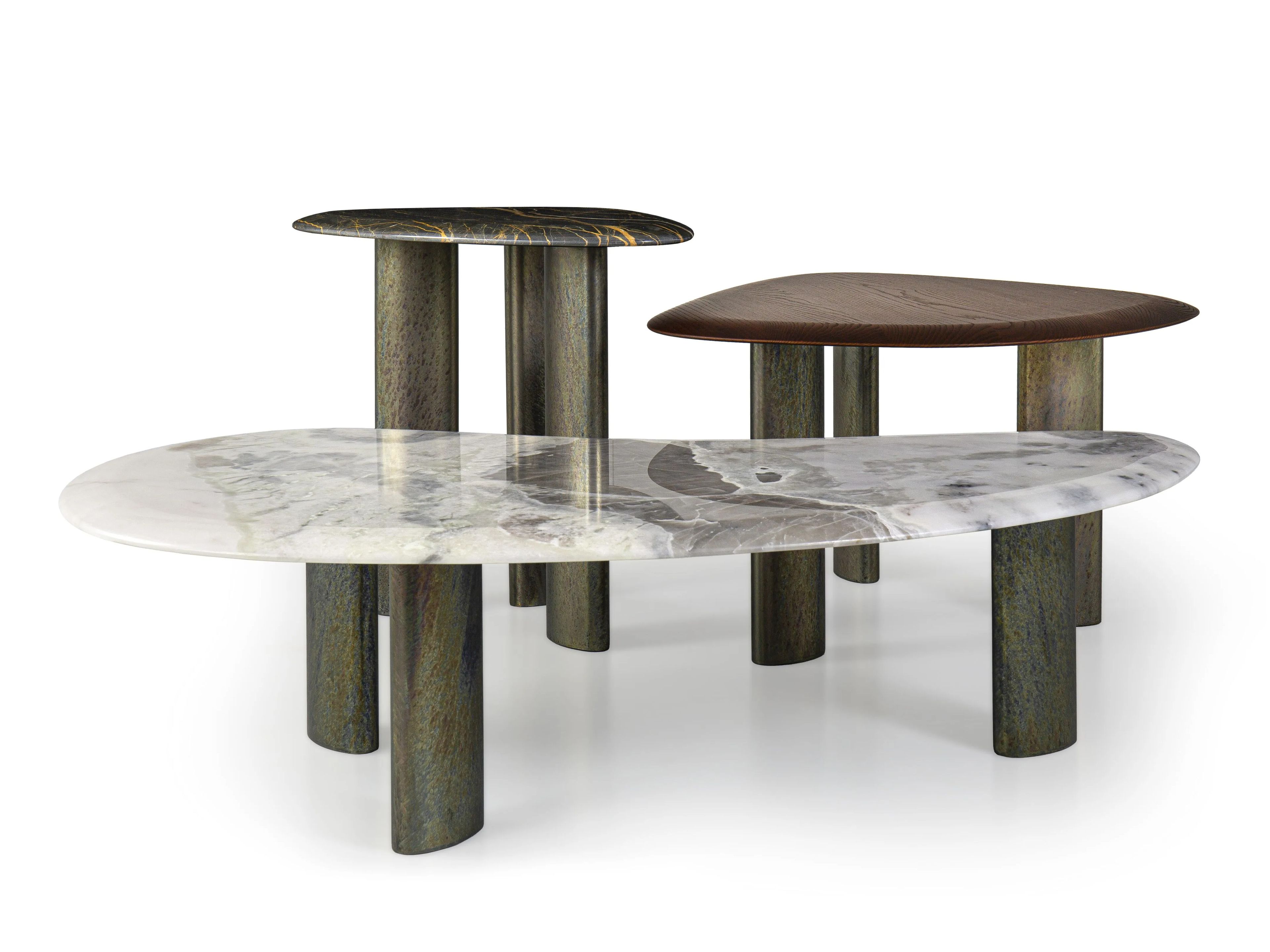 Журнальный столик из дерева и мрамора для гостиной Borzalino EGEO ARCH-00054382