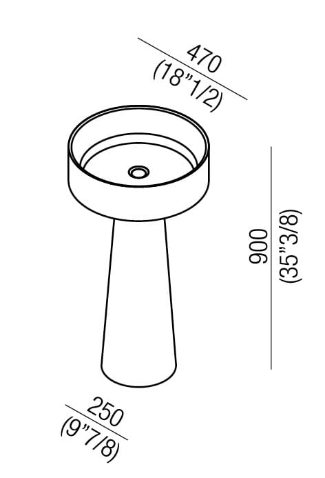 Круглая отдельно стоящая раковина из Cristalplant® Agape Bjhon 1 ARCH-00107880 - Вид №5