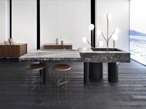 Мраморная наружная кухня