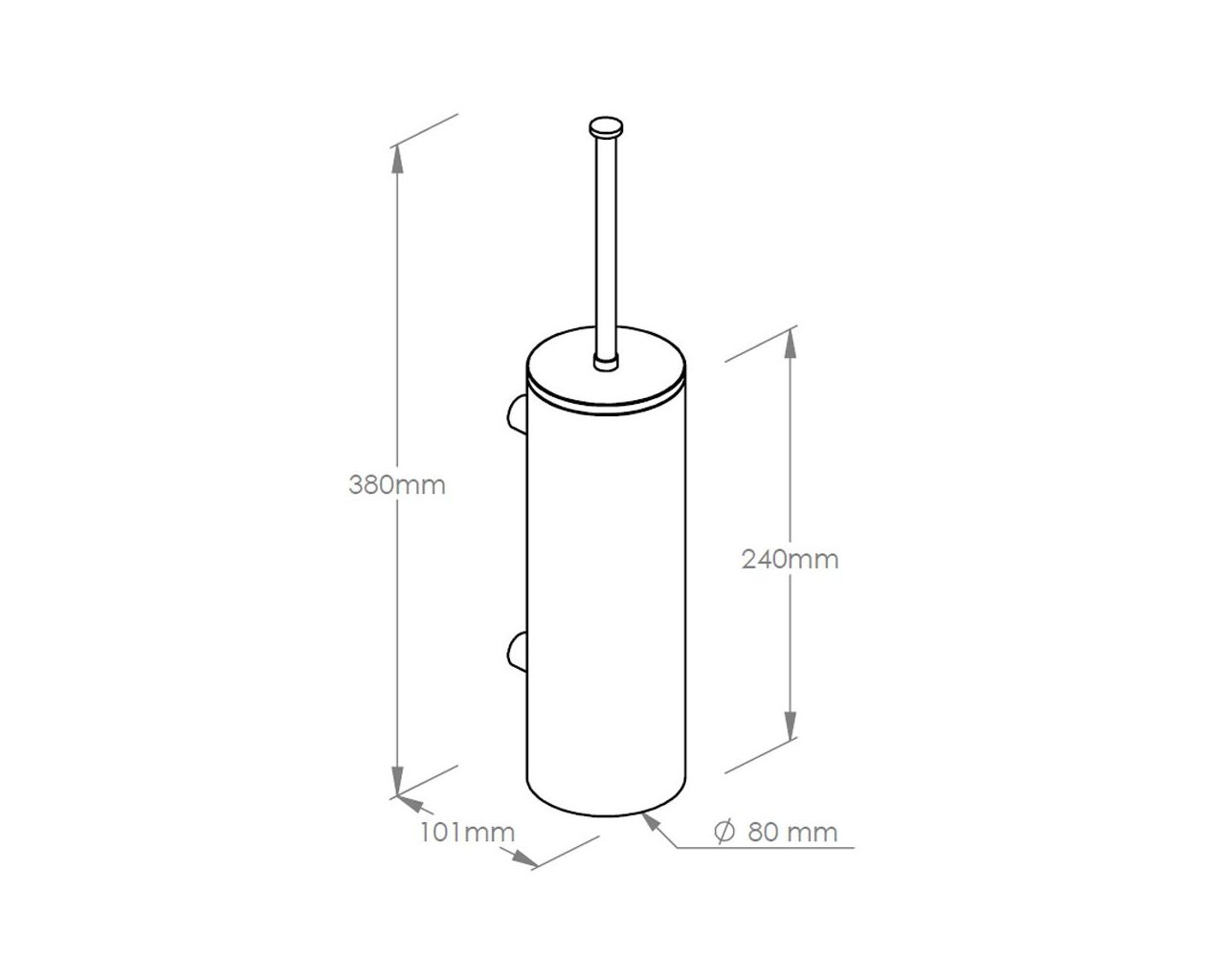 GSC352 Ерш для унитаза с настенной ручкой, туба с крышкой, STELLA BLACK LINE, черный Merida  - Вид №1