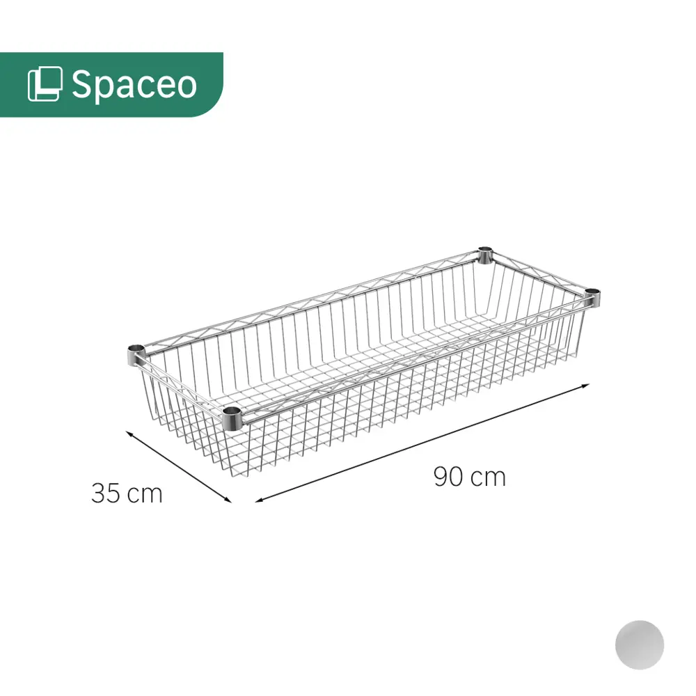 Корзина для стеллажа KONSENSA 90x35 см цвет хром 89415236 STLM-2111856  - Вид №1