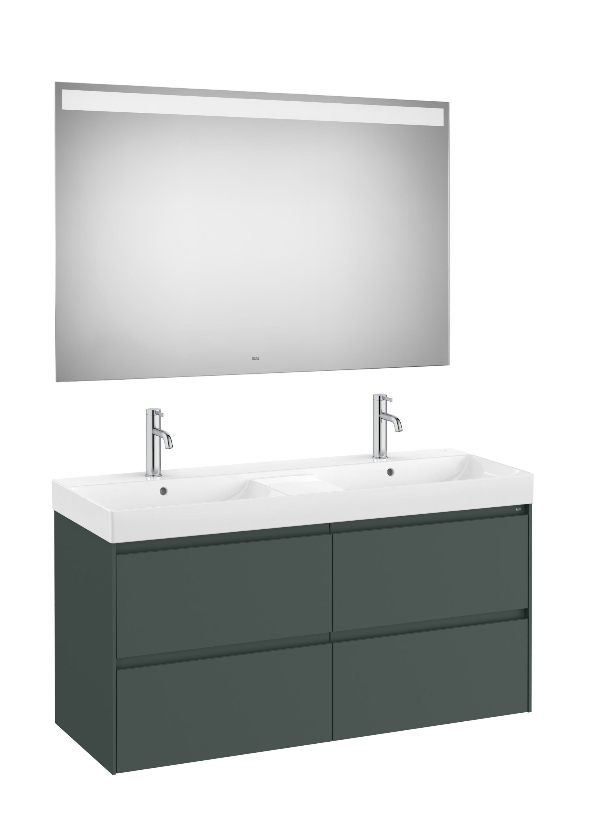 Деревянный подвесной двойной умывальник с зеркалом Roca Ona ARCH-00103937 - Вид №1