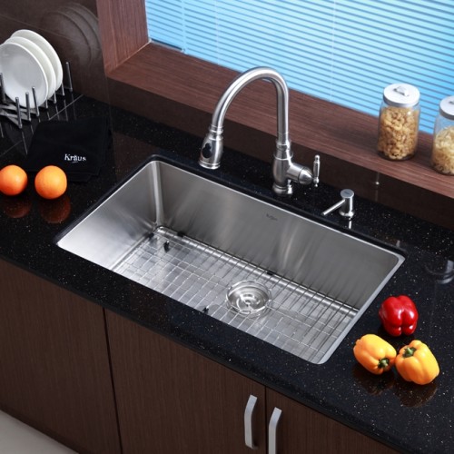 KHU100-32 Мойка кухонная прямоугольная Krausru  - Вид №7
