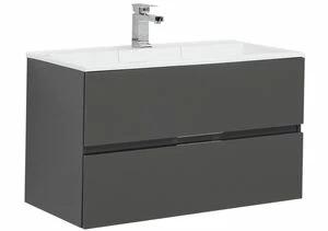 Тумба с раковиной Aquanet Алвита 90 серый антрацит