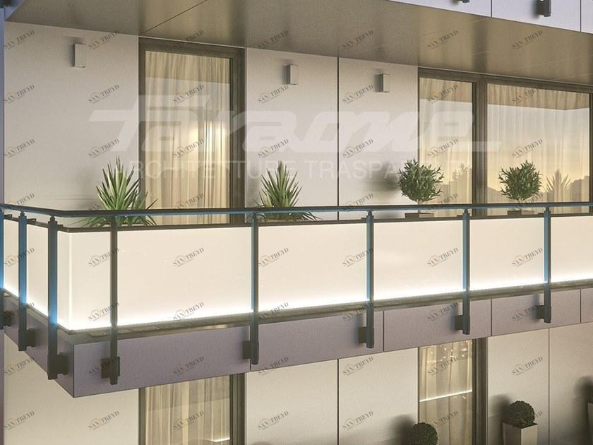 FARAONE Парапет из алюминия и стекла со светодиодной подсветкой Maior colors sun-id-1377476