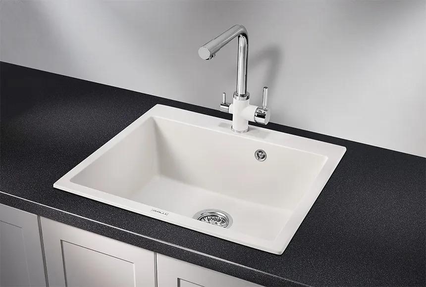 6001, АРКТИК (БЕЛЫЙ), кухонная мойка, кварц GRANULA 6001-ST141